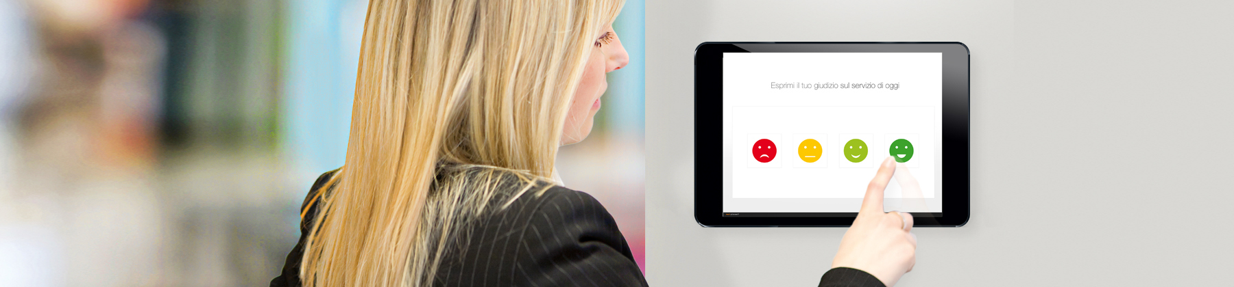 Sondaggio e rilevazione della soddisfazione dei clienti (customer satisfaction) mediante smiley - Kiosk Emoticon